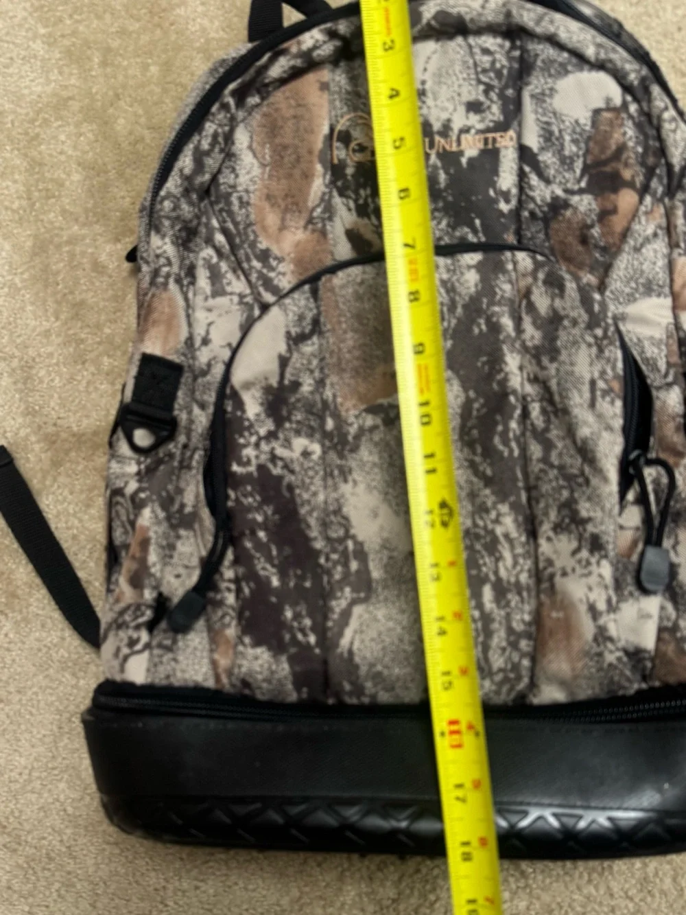 Ducks Unlimited Camo Backpack with Black Base